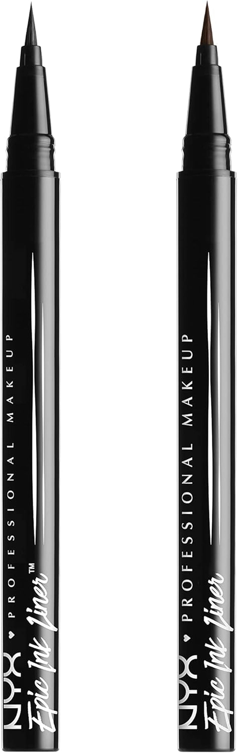 Epic Ink Liner, Eyeliner Liquido Impermeabile, Nero (2 Pezzi), Formula Vegana