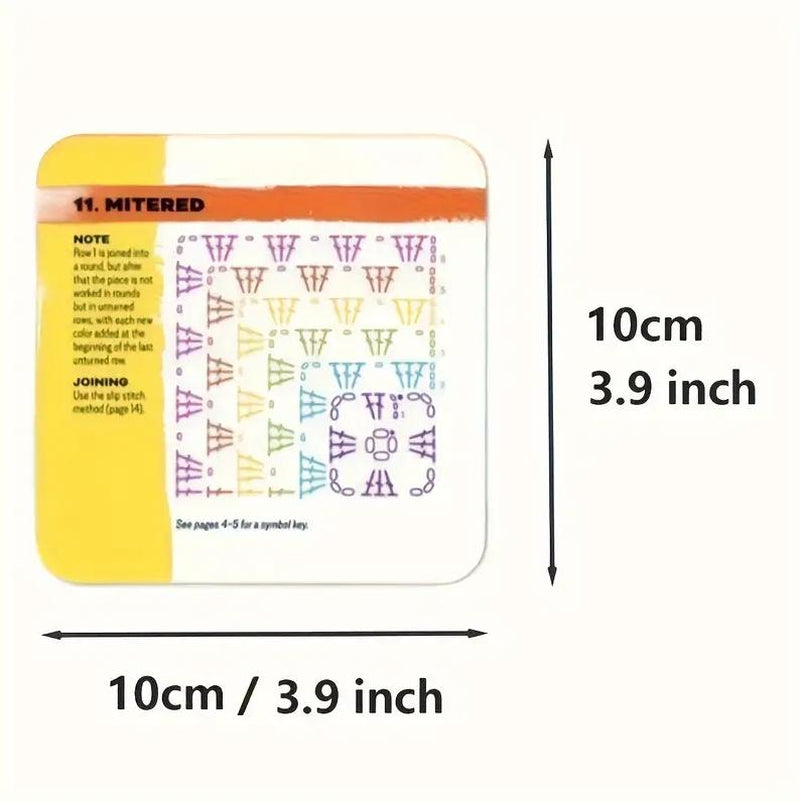 1 Set Crochet Granny Square Kit for Beginners - 50 Mixed Patterns, All-Season Winter Craft Set, Instructional Cards Included, Colorful Paper Material Creative Projects Durable Vibrant