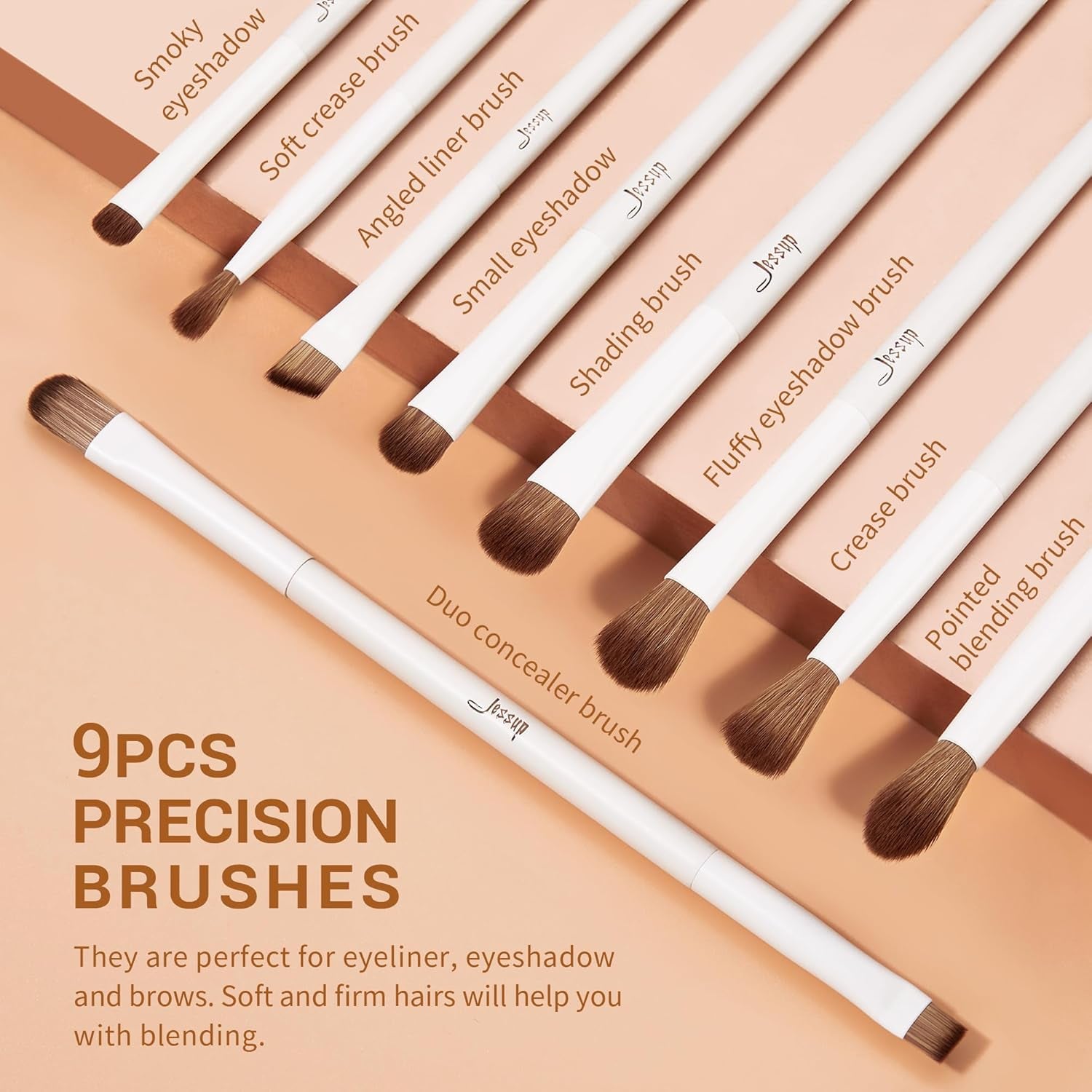 Pennelli Da Trucco, 14 Pezzi, Pennelli Sintetici Di Alta Qualità, per Contouring, Correttore, Fondotinta, Ombretto, Sfumatura, Cipria, Fard, Grigio Chiaro, T329