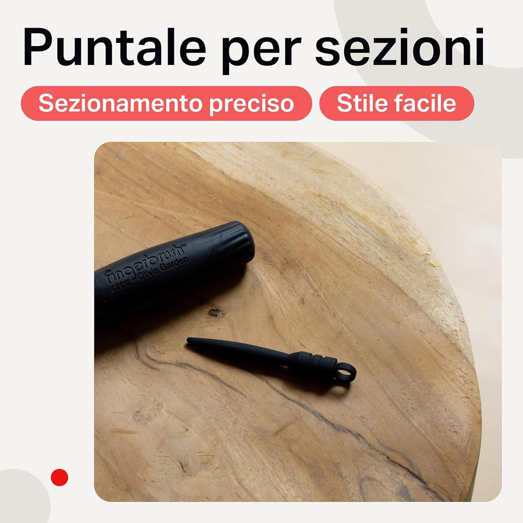Fingerbrush Care Iconic - Grande - Nero - Spazzola Districante in Setole Di Cinghiale & Nylon per Capelli Sani E Brillanti