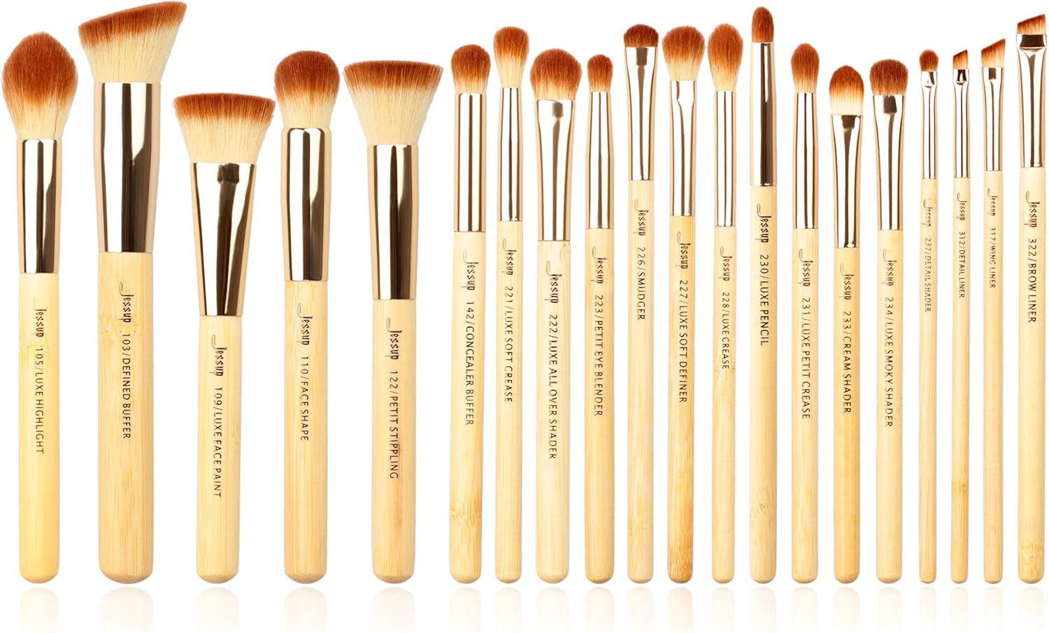 Marca 20Pz Bellezza Pennelli in Bambù per Trucco Professionale Set Trucco Kit Di Pennelli Fondotinta in Polvere Pennelli per Ombretto T145