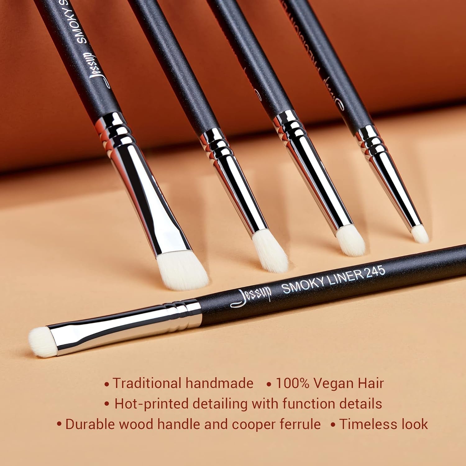 Pennelli Ombretto 7 Pz Set Pennelli Occhi Pennelli Make up Professionale Pennelli Trucco Occhi Alta Qualità Smoky Blending Shader Precision Crease Definer Nero Argento T334