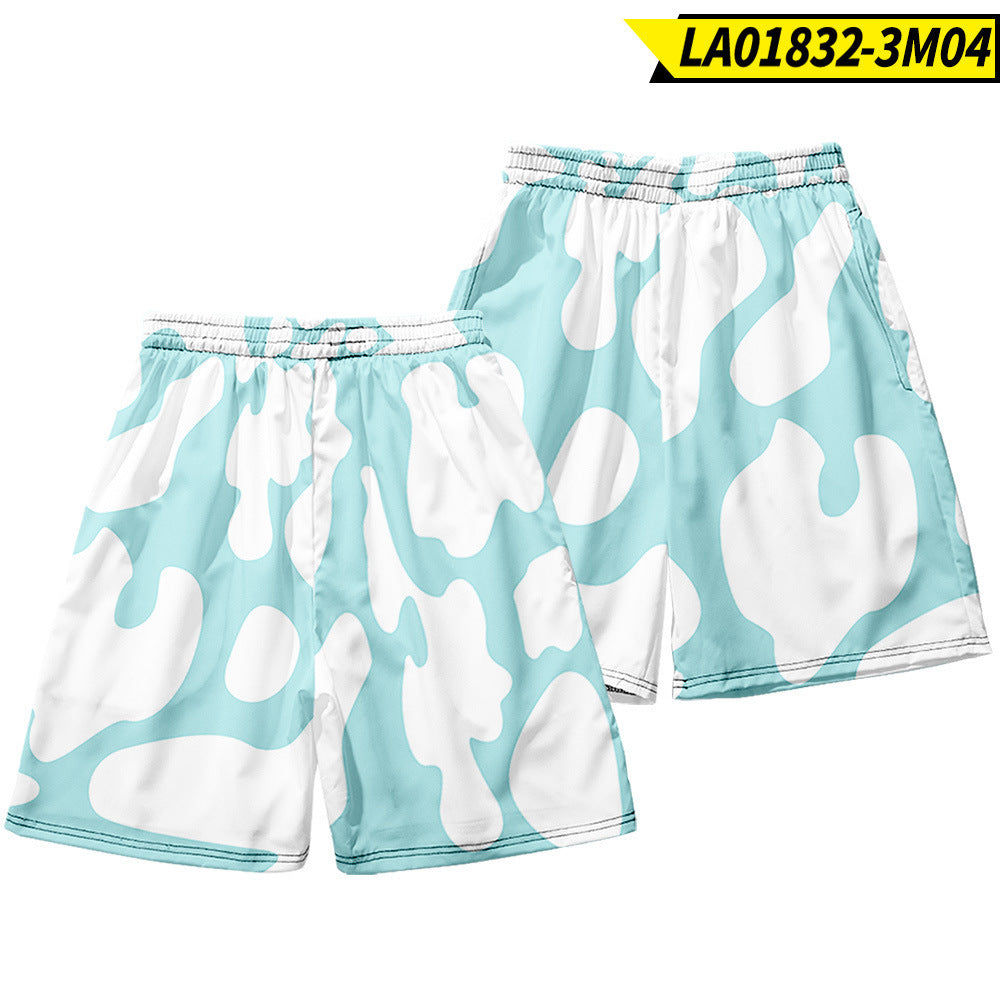 Trendy Pig Print Beach Pants Men'S Quick-Drying Non-Fitting Loose Shorts Tide Brand Casual Five-Point Pants - Dropease