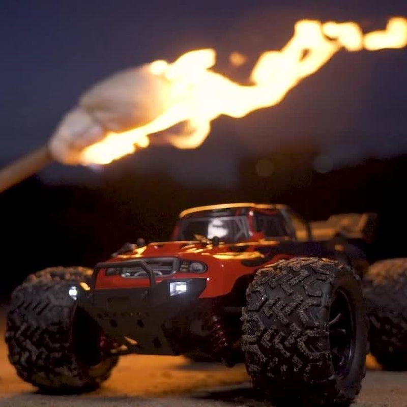 DEERC 9500E 1:16 Scale All Terrain RC Car, 4X4 High Speed Electric Vehicle, 2.4Ghz Off-Road Remote Control Truck with 2 Batteries, 35+ KMH RC Truck