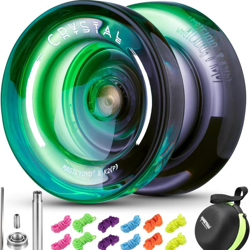 MAGICYOYO Yoyo K2 Crystal Gradient Series - Professional Responsive Yoyo for Kids Beginners, Dual Purpose Yo-Yo for Advanced + Extra Unresponsive Yo Yo Bearing