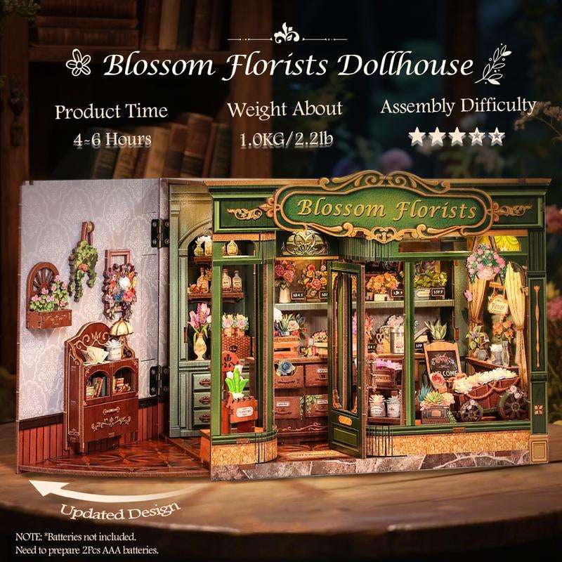 【MRS.HUNT BAKERY】CUTEBEE Dollhouse Miniature with Furniture, DIY Wooden Dollhouse Kit plus Dust Proof, Creative Room Idea