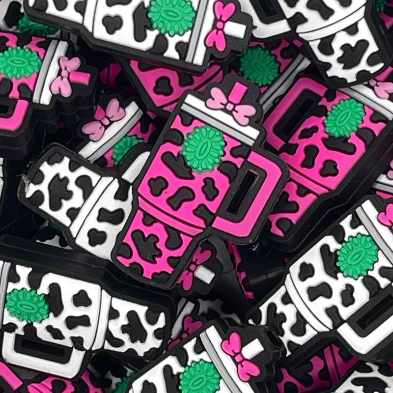 Chug Life Silicone Focal Beads with Cow Prints for Crafting, Beading & Jewelry Making