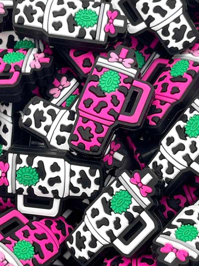 Chug Life Silicone Focal Beads with Cow Prints for Crafting, Beading & Jewelry Making