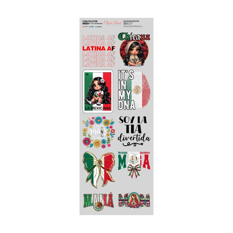 La Mexicana Gang Sheet 10 Premium Quality DTF Heat Transfer Prints DIY 24X63"