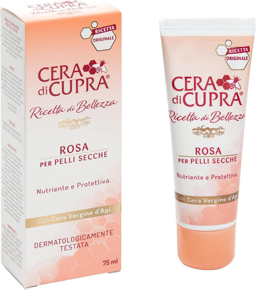 , Crema Rosa Formulazione Tradizionale, Con Cera Vergine D'Api, Ricca Di Componenti Protettivi, Ad Azione Antietà, Made in Italy, Dermatologicamente Testata, Tubetto Da 75 Ml