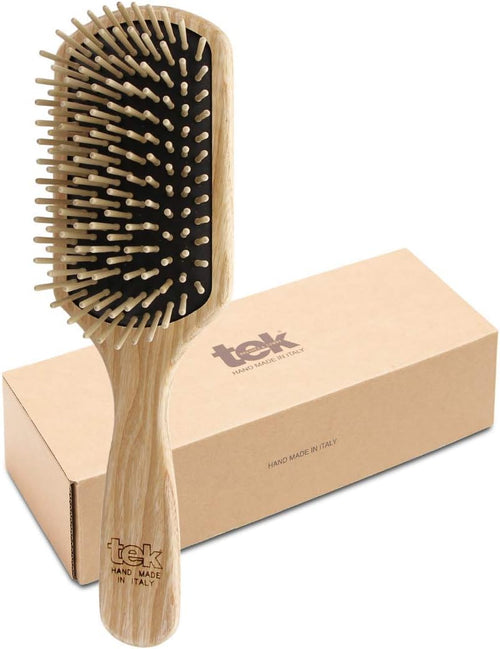 - Spazzola Rettangolare Grande in Legno Di Frassino, Handmade in Italy, Con Dente Corto, per Capelli Medio-Lunghi, Lunghi E Lisci, Districante E Massaggiante