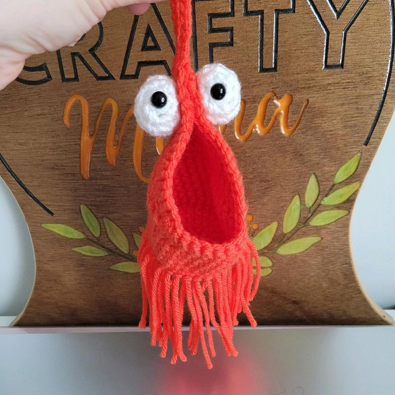 Crochet Yip Yip Mini Hanging Basket by Crafty Mama, Decorative, Decor