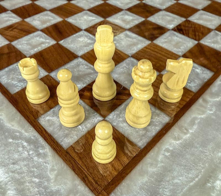 Purple Haze Vivid Yellow Walnut Chess Board (INCLUDES PIECES)