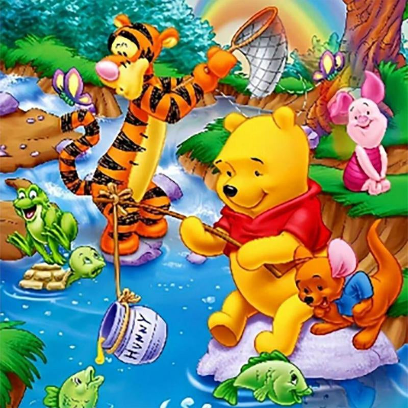 Winnie the Pooh & Tigger Pattern DIY Diamond Arts Colorful Painting without Frame, DIY 5D Diamond Arts Colorful Painting Kit, Wall Art Decor for Home