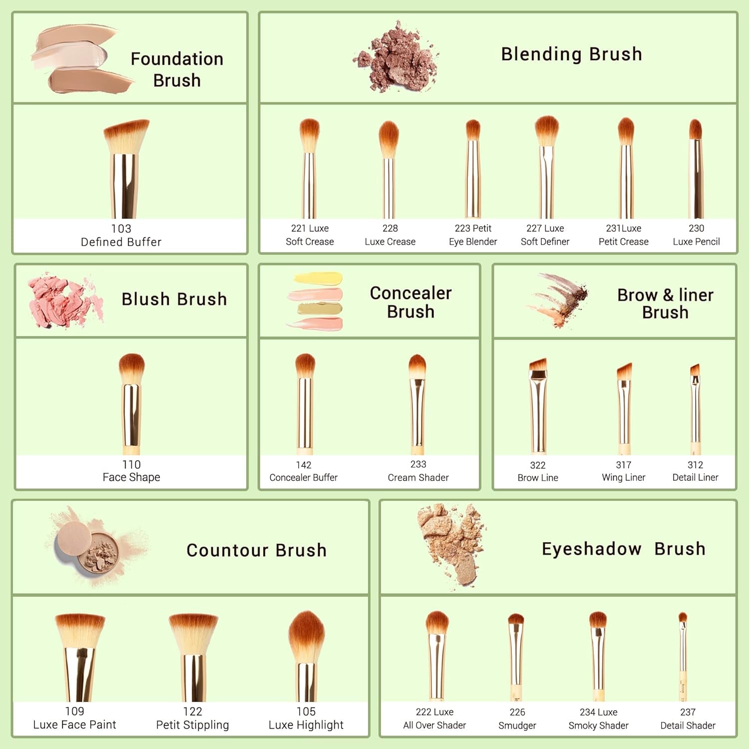 Marca 20Pz Bellezza Pennelli in Bambù per Trucco Professionale Set Trucco Kit Di Pennelli Fondotinta in Polvere Pennelli per Ombretto T145
