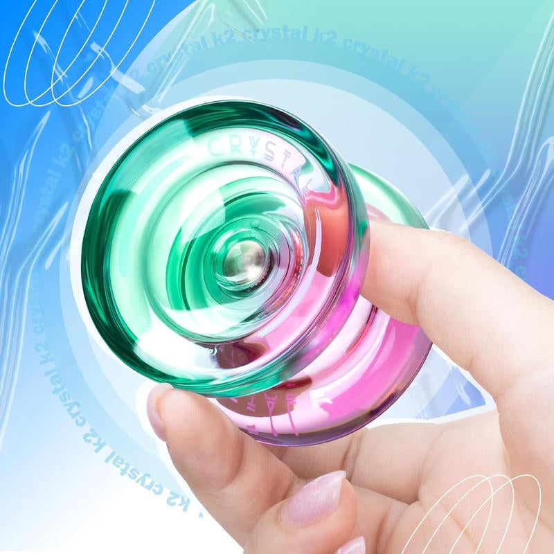 MAGICYOYO Yoyo K2 Crystal Gradient Series - Professional Responsive Yoyo for Kids Beginners, Dual Purpose Yo-Yo for Advanced + Extra Unresponsive Yo Yo Bearing
