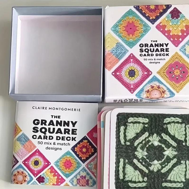 1 Set Crochet Granny Square Kit for Beginners - 50 Mixed Patterns, All-Season Winter Craft Set, Instructional Cards Included, Colorful Paper Material Creative Projects Durable Vibrant