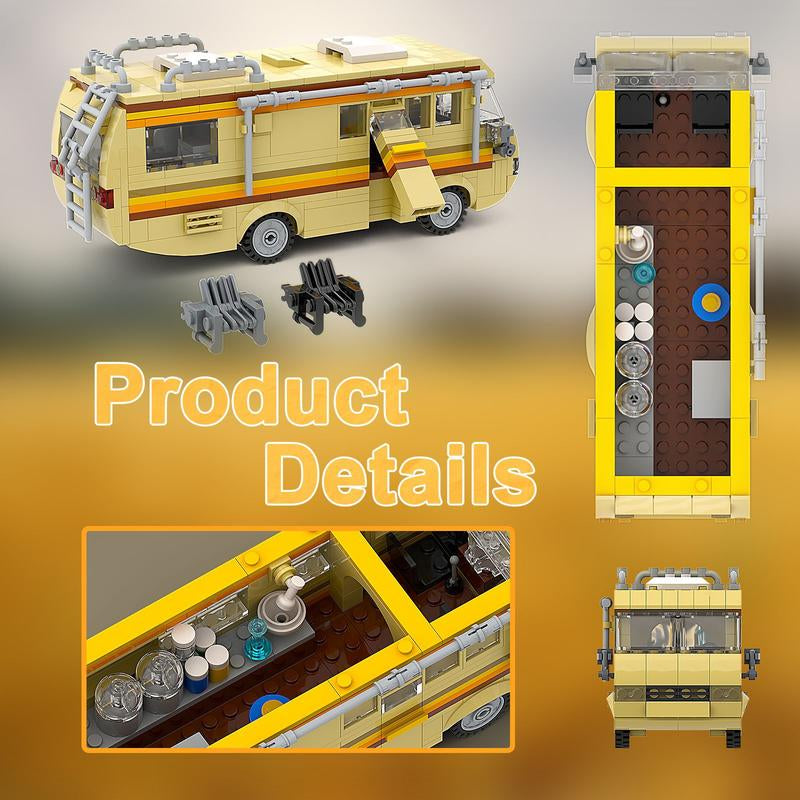 Break Bad RV Model Car Building Set - Creative DIY Building Kit for Break Bad Merchandise Van Building Block Toy for Kids Construction Teens Collectors Item