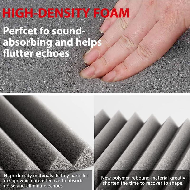 12/24/48PCS 12"X12"X1" Acoustic Foam Panel Wedge Studio Soundproofing Wall Tiles,20Kg/M³Density,For Reading Room Meeting Room Study Library Club Cinema Music Studio Recording