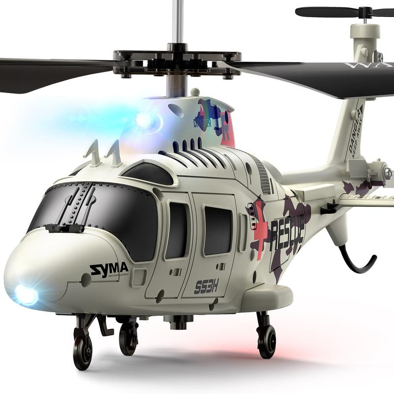 SYMA S53H RC Rescue Helicopter with Dazzling Night Flights,Unique Simulation Design, Low Battery Reminder, Altitude Hold, Perfect Helicopter Toys Gift for Boys and Enthusiast