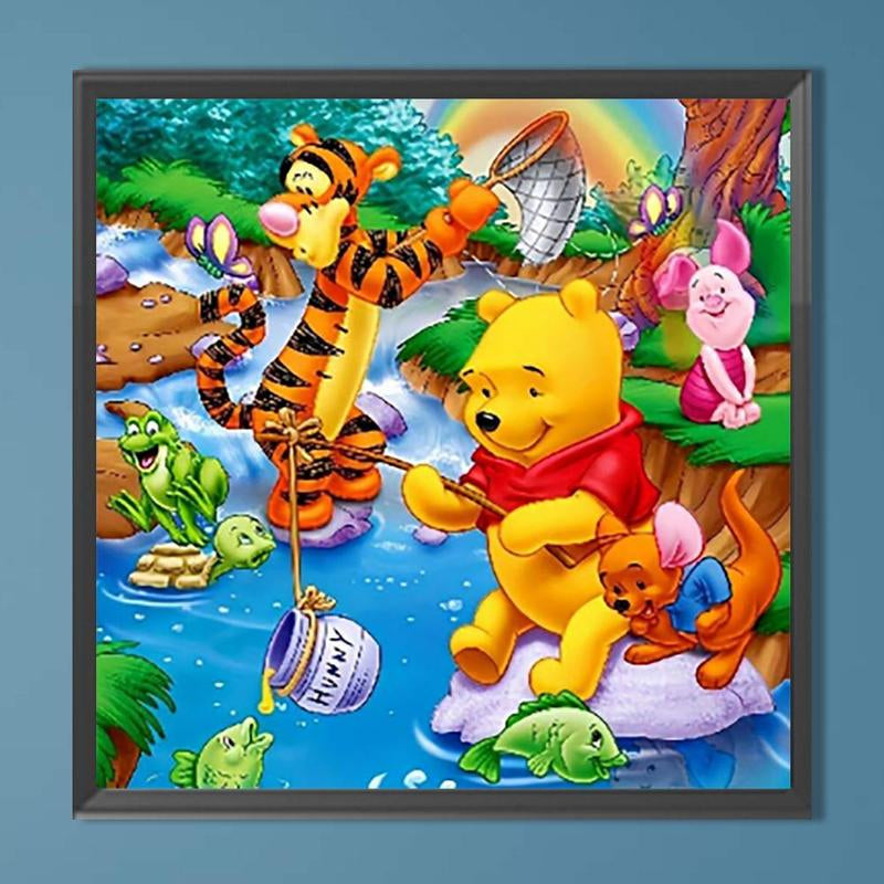 Winnie the Pooh & Tigger Pattern DIY Diamond Arts Colorful Painting without Frame, DIY 5D Diamond Arts Colorful Painting Kit, Wall Art Decor for Home