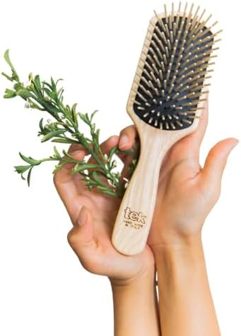 - Spazzola Rettangolare Grande in Legno Di Frassino, Handmade in Italy, Con Dente Corto, per Capelli Medio-Lunghi, Lunghi E Lisci, Districante E Massaggiante
