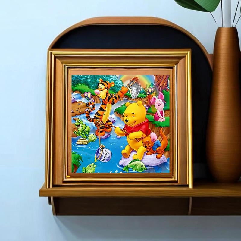 Winnie the Pooh & Tigger Pattern DIY Diamond Arts Colorful Painting without Frame, DIY 5D Diamond Arts Colorful Painting Kit, Wall Art Decor for Home