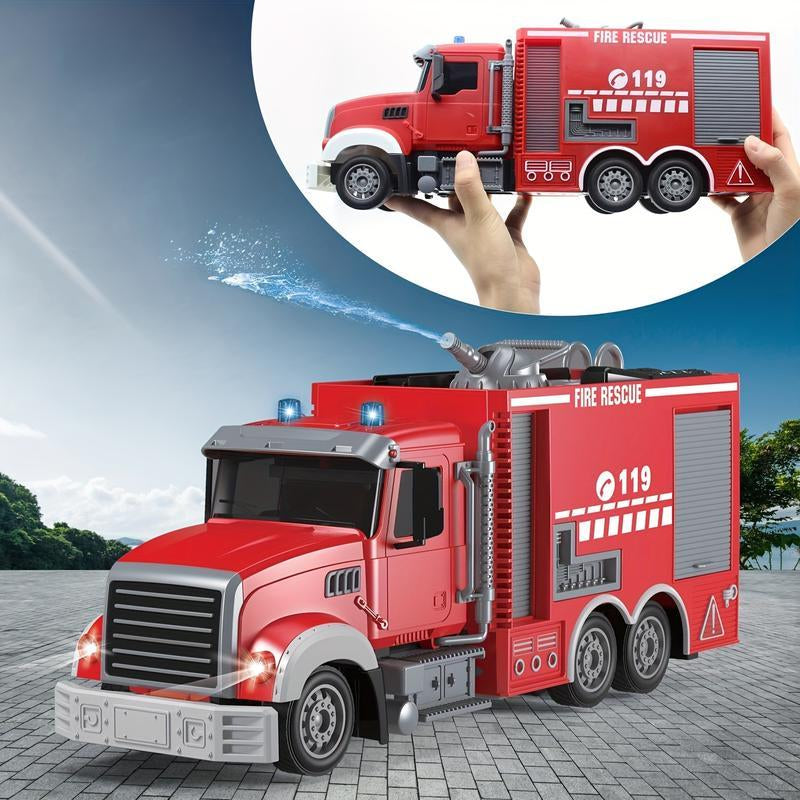 9 CH Remote Control Fire Truck Rc Fire Truck Toy Fire Truck with Lights Working Water Pump and Rotating Rescue Ladder 2.4G Firetruck Toy the Perfect Gift for a Weekend Break