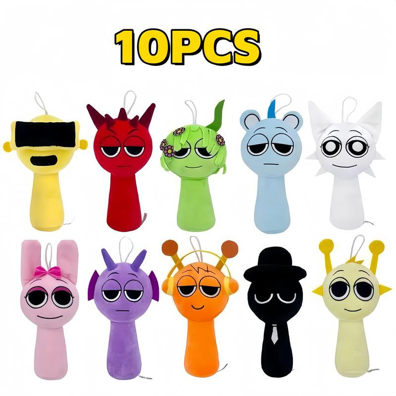 10PCS Sprunki Incredibox Plush Toys – Deals for You,Kawaii Collectible Plushies Set, Soft Pillow Dolls for Kids, Cute Girly Gifts for Room Decor, Birthday or Easter, Creative Gift & Fun Art Toy Cuddly Stuffed Animal