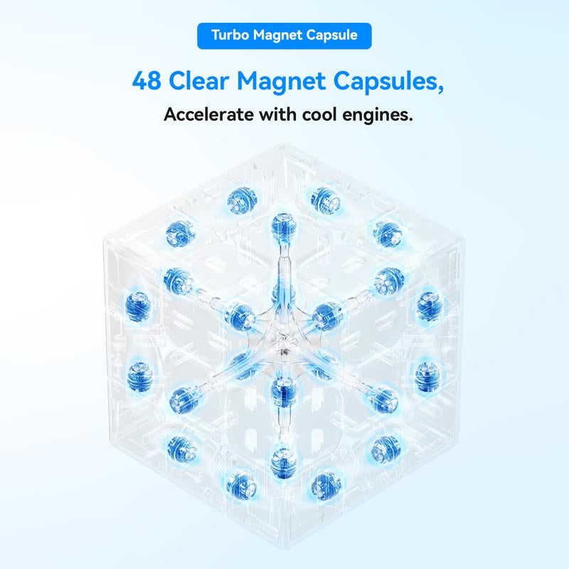 【GAN Official Store】Gan356 M E 3X3 Magnetic Speed Cube Stickerless 48 Magnets GES Pro+ Customized 12 Tension Setting Puzzle Toys for Children Kids Adult（Gan 356M Upgraded Version）