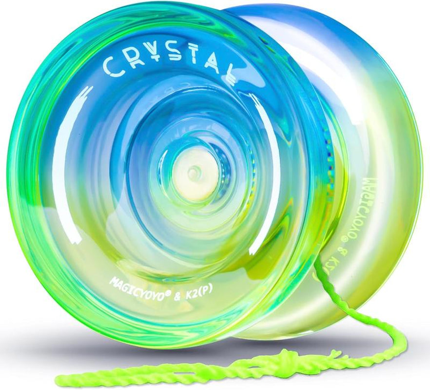 MAGICYOYO Yoyo K2 Crystal Gradient Series - Professional Responsive Yoyo for Kids Beginners, Dual Purpose Yo-Yo for Advanced + Extra Unresponsive Yo Yo Bearing