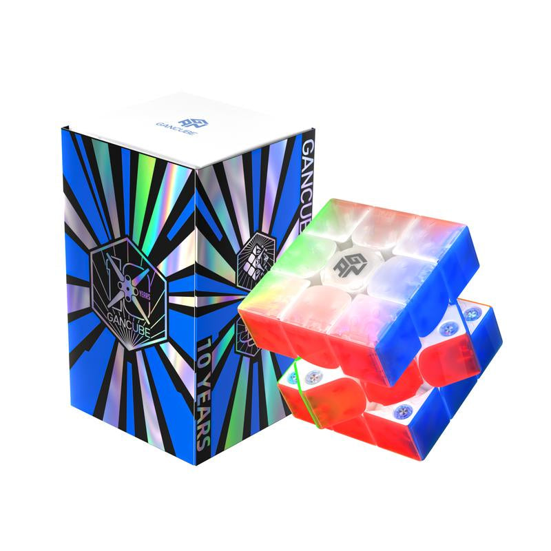 【GAN Official Store】Gan356 M E 3X3 Magnetic Speed Cube Stickerless 48 Magnets GES Pro+ Customized 12 Tension Setting Puzzle Toys for Children Kids Adult（Gan 356M Upgraded Version）