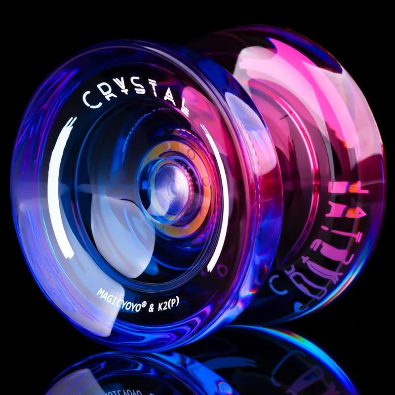 MAGICYOYO Yoyo K2 Crystal Gradient Series - Professional Responsive Yoyo for Kids Beginners, Dual Purpose Yo-Yo for Advanced + Extra Unresponsive Yo Yo Bearing