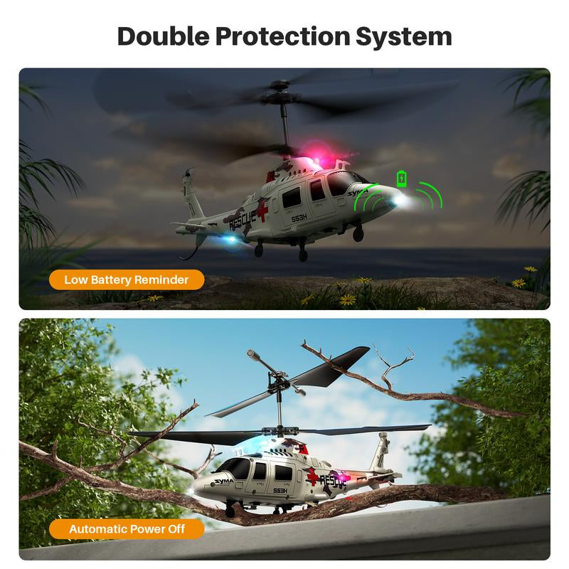 SYMA S53H RC Rescue Helicopter with Dazzling Night Flights,Unique Simulation Design, Low Battery Reminder, Altitude Hold, Perfect Helicopter Toys Gift for Boys and Enthusiast