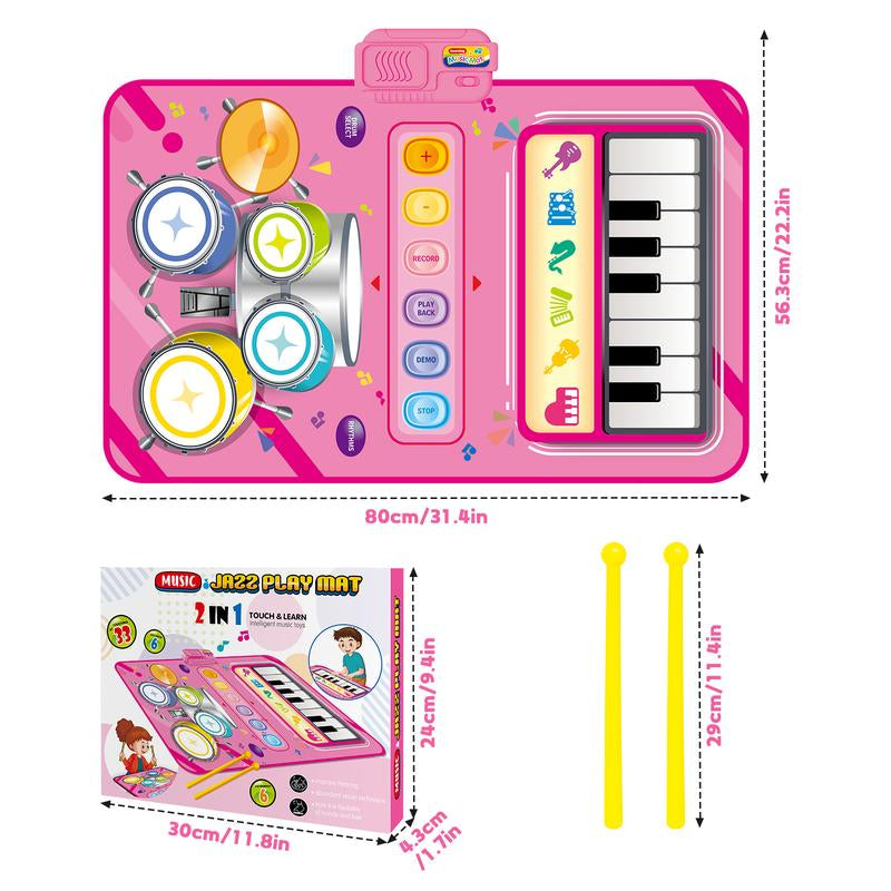Deao Piano Toy Piano Keyboard Toy, 25 Keys Music Toy Instruments with Microphone, Piano Toys Birthday Xmas Gift, Pink Fun