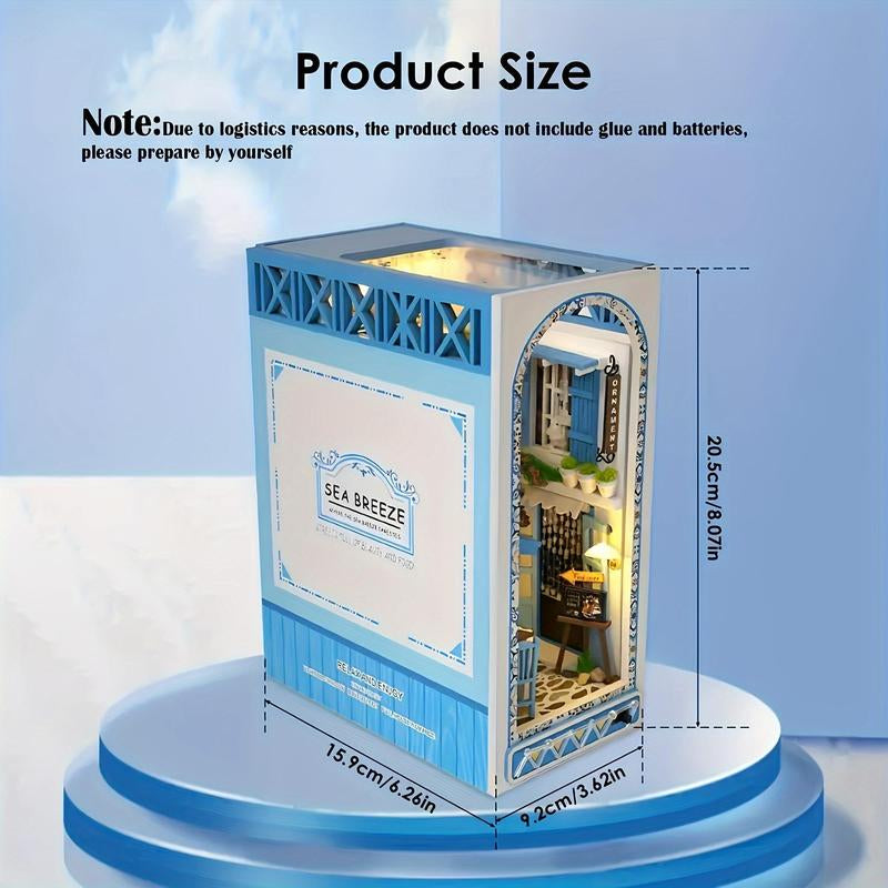 DIY Book Stand, 3D Wooden Bookend Puzzle Toy, DIY Micro Model Kit, Creative Bookcase Building Kit for Adults, Christmas Gift, Crafts