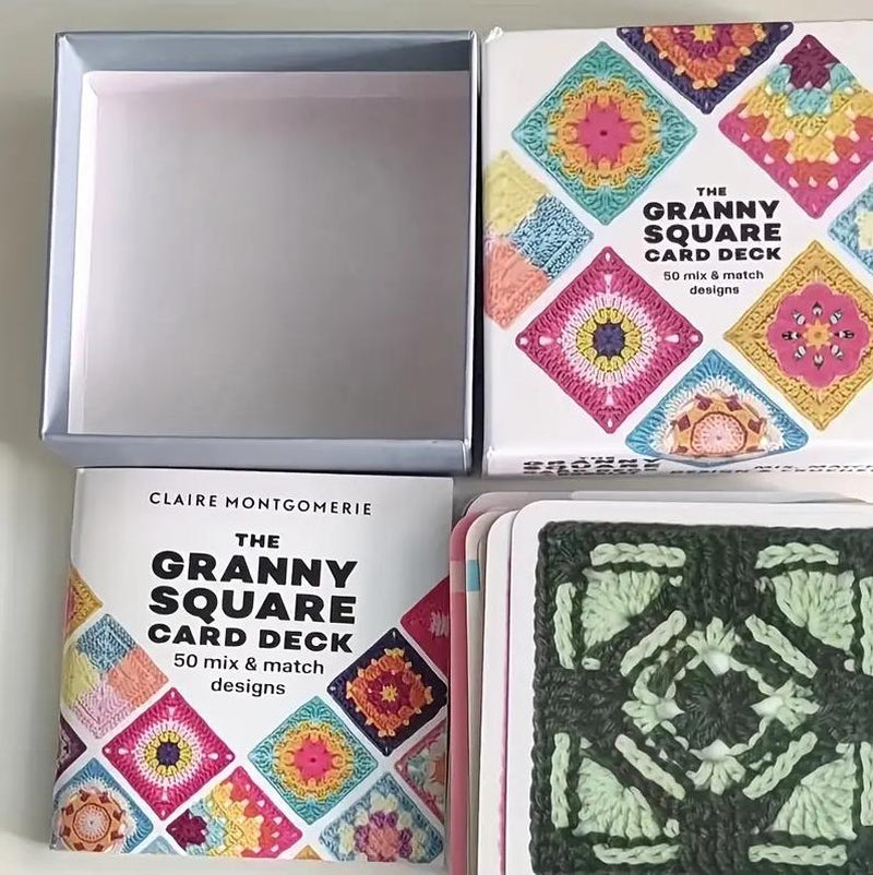 1 Set Crochet Granny Square Kit for Beginners - 50 Mixed Patterns, All-Season Winter Craft Set, Instructional Cards Included, Colorful Paper Material Creative Projects Durable Vibrant