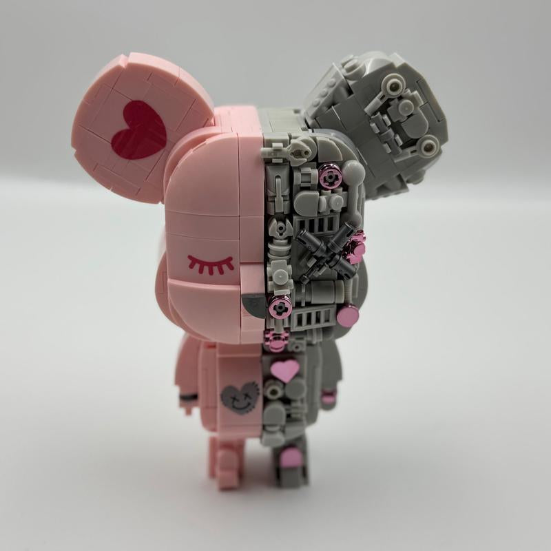 Jaki KAWS Style Bear DIY Building Block Toy Art Brick Figure Gift Creative Assembly Projects for Enthusiasts Educational 200+ Pieces with Hidden Joints & Micro-Gears Perfect Gift for Kids Ages 14+ Collectibles