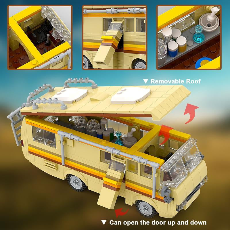 Break Bad RV Model Car Building Set - Creative DIY Building Kit for Break Bad Merchandise Van Building Block Toy for Kids Construction Teens Collectors Item