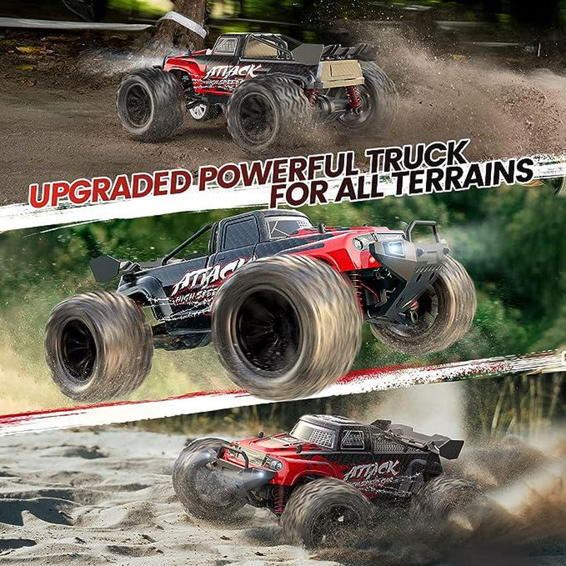 DEERC 9500E 1:16 Scale All Terrain RC Car, 4X4 High Speed Electric Vehicle, 2.4Ghz Off-Road Remote Control Truck with 2 Batteries, 35+ KMH RC Truck