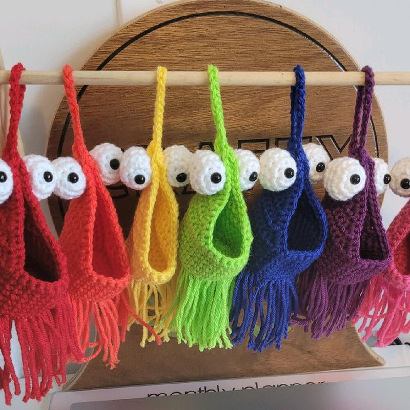 Crochet Yip Yip Mini Hanging Basket by Crafty Mama, Decorative, Decor