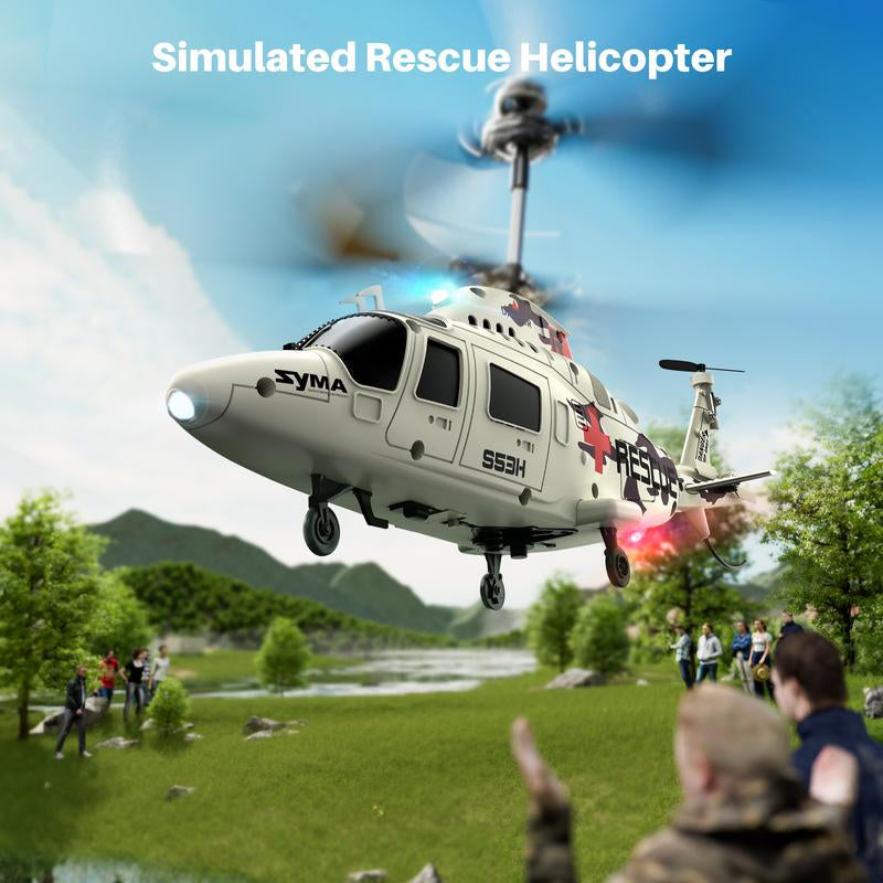 SYMA S53H RC Rescue Helicopter with Dazzling Night Flights,Unique Simulation Design, Low Battery Reminder, Altitude Hold, Perfect Helicopter Toys Gift for Boys and Enthusiast