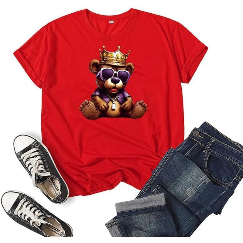Graffiti Bear Iron on Transfers Decals Urban Cartoon Vinyl Heat Transfer Patch Ready to Press for Street Wear T-Shirts