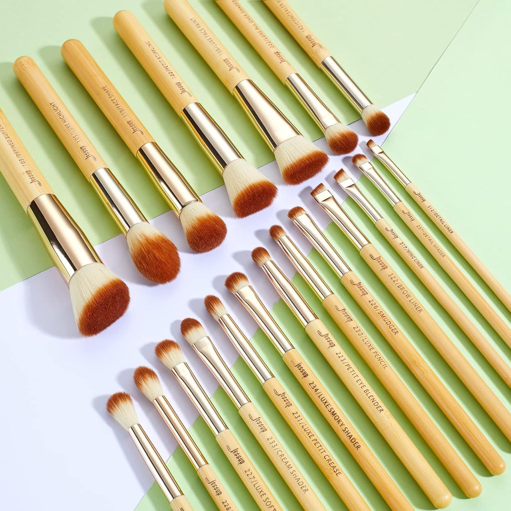 Marca 20Pz Bellezza Pennelli in Bambù per Trucco Professionale Set Trucco Kit Di Pennelli Fondotinta in Polvere Pennelli per Ombretto T145
