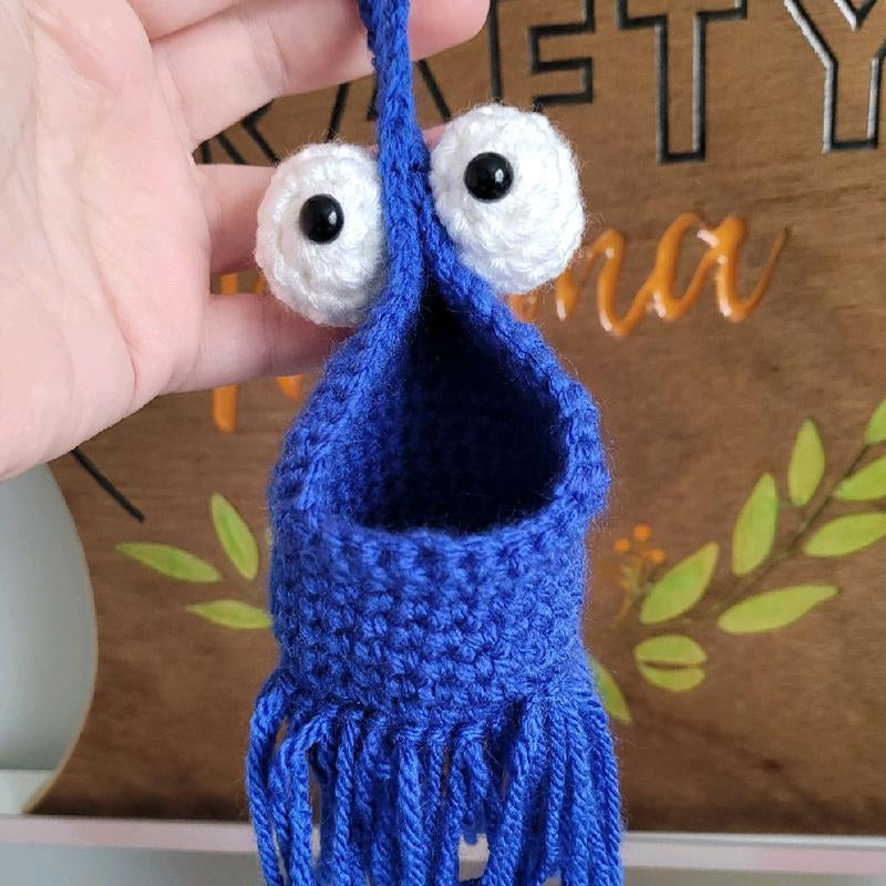 Crochet Yip Yip Mini Hanging Basket by Crafty Mama, Decorative, Decor