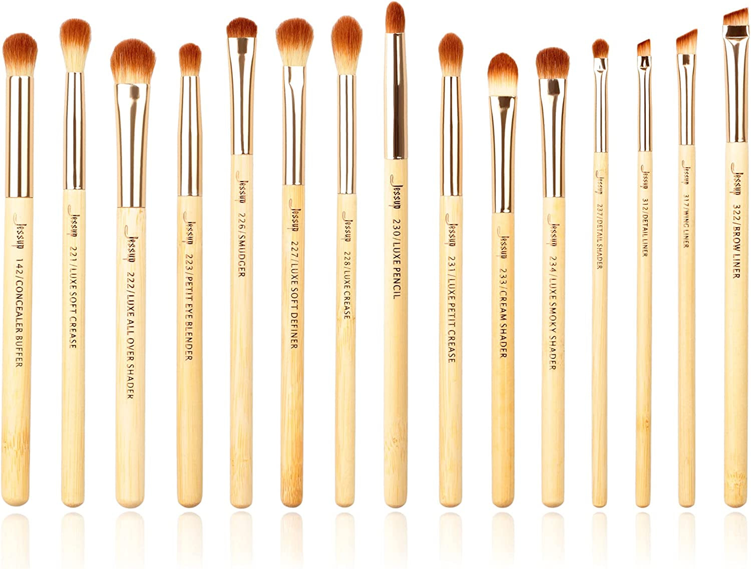 Brand 15Pz Bellezza Pennelli in Bambù Trucco Professionale Set Di Trucco Pennelli Ombretto Linea Definizione Ritocco T137