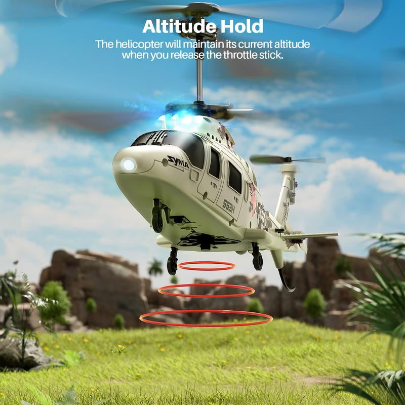 SYMA S53H RC Rescue Helicopter with Dazzling Night Flights,Unique Simulation Design, Low Battery Reminder, Altitude Hold, Perfect Helicopter Toys Gift for Boys and Enthusiast