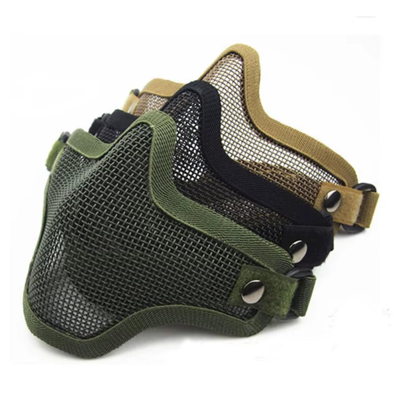 1 Pcs Outdoor Hunting Combat Metal Mesh Camouflage Protection Tactical Airsoft Mask Sports Safety Tactical Gear 3 Colours