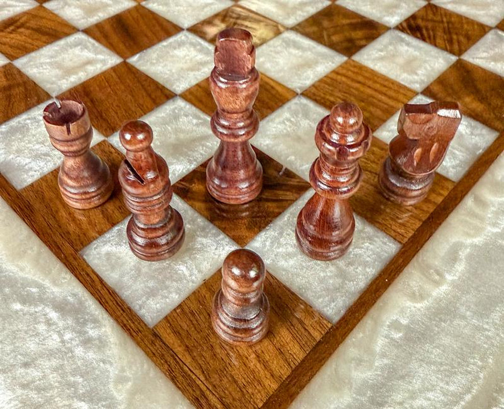 Purple Haze Vivid Yellow Walnut Chess Board (INCLUDES PIECES)